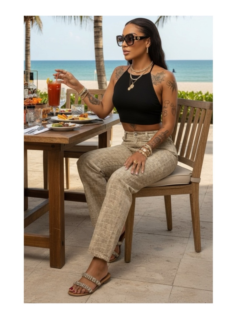 Vintage 90’s: Overdrive Jeans ༄ High Waist Snakeskin Print ༄ Bal Harbour Shops ༄ - Picture 2 of 16